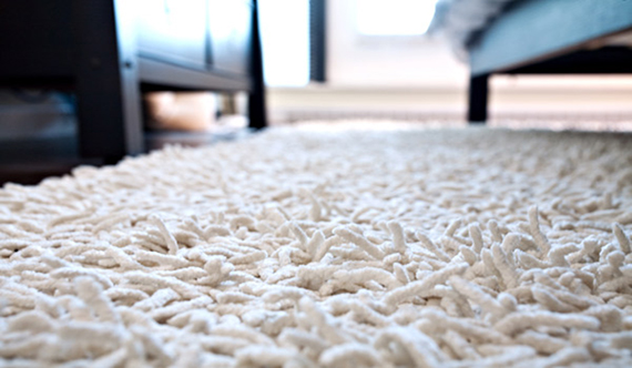 Yanchi Bamboo Shag Area Rugs - Ivory